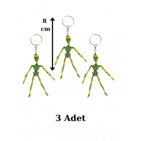 3 Adet Nostaljik İskelet Anahtarlık Mod2
