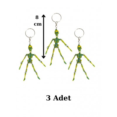 3 Adet Nostaljik İskelet Anahtarlık Mod2