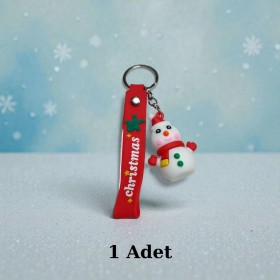 Silikon Kardan Adam Anahtarlık 1 Adet Yılbaşı Temalı
