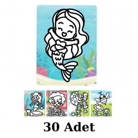 Kum Boyama Seti 30 Adet A4 Boyutunda (27x20 )