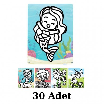 Kum Boyama Seti 30 Adet A4 Boyutunda (27x20 )