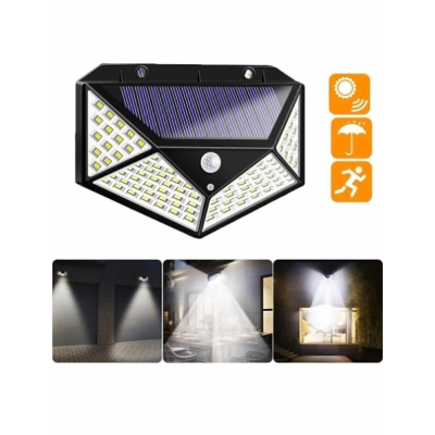 100 Led'li Solar Hareket Sensörlü Su Geçirmez Duvar Lambası