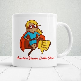 Benim Süper Annem Hediyelik Kupa Anneler Günü Tasarımlı Baskılı Kupa Bardak