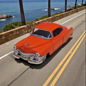 1953 Kırmızı Cadillac Serıes 62 Coupe Diecast Çek Bırak Model Araba