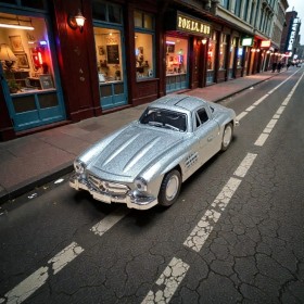 Mercedes-benz 300 Sl Gri Metal Çek Bırak Model Araba