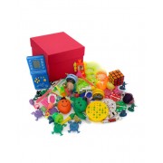 Bayramlık Nostaljik Özel Kırmızı Oyuncak Kutusu Mavi Tetrisli