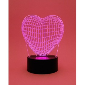 3D Kalp Gece Lambası