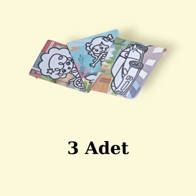 Kum Boyama Seti 3 Adet A4 Boyutunda (27x20 )