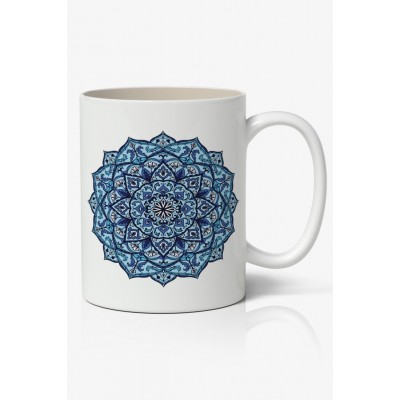 Yaşam Çiçeği Mandala Baskılı Kupa Bardak Baskılı Kahve Kupa Bardak-3