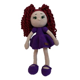 Amigurumi Organik Oyuncak-Uyku Arkadaşı -Örme Mor Bebek