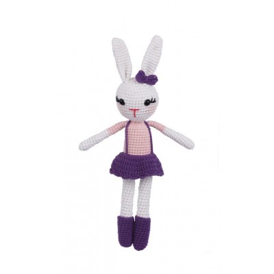 Amigurumi Organik Oyuncak-Uyku Arkadaşı Tavşan-Örme Mor Tavşan