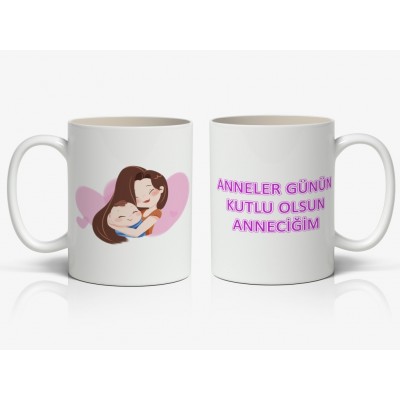 Anneler Günün Kutlu Olsun Anneciğim Yazılı 1 Adet Annelerin Kalbini Isıtacak Tasarım Hediyelik Kupa