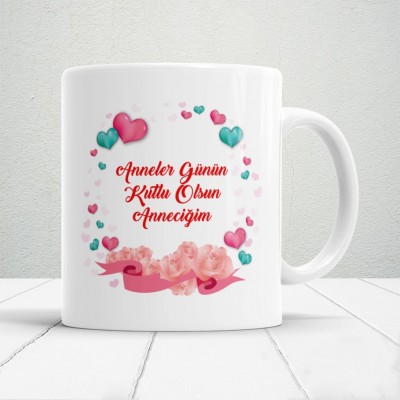 Annelerin Kalbini Isıtacak Tasarımlı Anneler Günün Kutlu Olsun Anneciğim Yazılı Hediyelik Kupa 