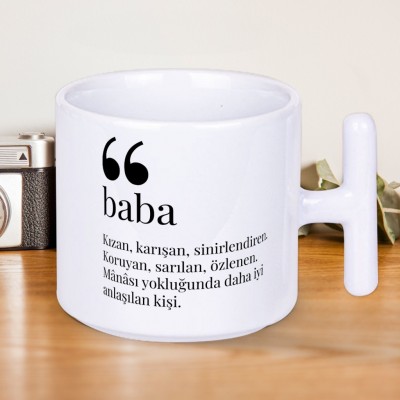 Baba Kelime Anlamı Baskılı T Kupa Bardak 