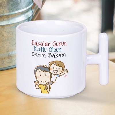 Babalar Günün Kutlu Olsun Canım Babam Baskılı Babalar Gününe Özel T Kupa Bardak-4