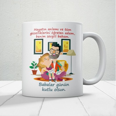 Benim Sevgili Babam Baskılı Babalar Günü Kupa Bardak Kahve Kupa Bardak-Mod1