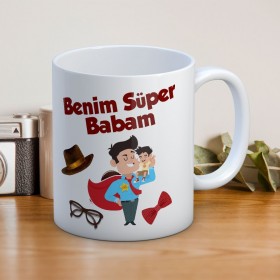 Benim Süper Babam Baskılı Babalar Günü Kupa Bardak Baskılı Kahve Kupa Bardak-2
