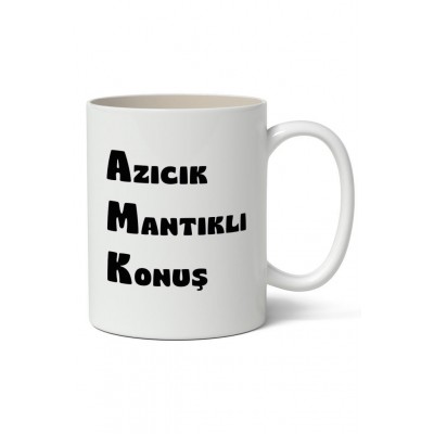 Azıcık Mantıklı Konuş Tasarımlı Kupa Bardak Baskılı Kahve Kupa Bardak