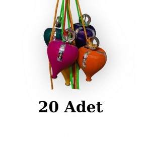 Renkli Ağaç Topaç (20 Adet)