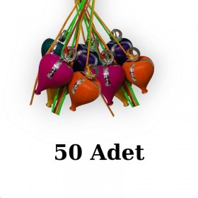 Renkli Ağaç Topaç (50 Adet)