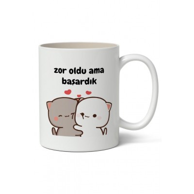 Zor Oldu Ama Başardık Baskılı Kupa Bardak Baskılı Kahve Kupa Bardak