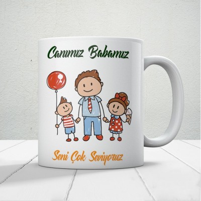 Canımız Babamız Baskılı Babalar Günü Kupa Bardak Kahve Kupa Bardak