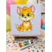 Çocuklar İçin Tuval Boyama Seti Sevimli Kedi 19x19 Cm (Tuval, Şövale, Fırça ve 6 Renk Akrilik Boya Seti)