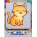 Çocuklar İçin Tuval Boyama Seti Kedi Mod2 19x19 Cm (Tuval, Şövale, Fırça ve 6 Renk Akrilik Boya Seti)