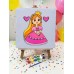 Tuval Boyama Seti Prenses Model 19x19 Cm (Tuval, Şövale, Fırça ve 6 Renk Akrilik Boya Seti)