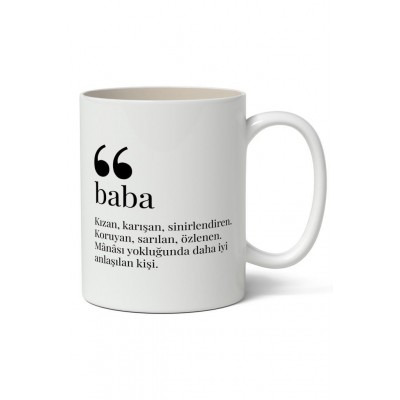 Baba Kelime Anlamı Baskılı Kupa Bardak Baskılı Kahve Kupa Bardak