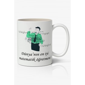 Dünyanın En İyi Matematik Öğretmeni - Öğretmenler Günü Temalı Baskılı Kupa Bardak Baskılı Kahve Kupa Bardak