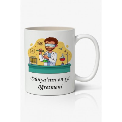Dünyanın En İyi Öğretmeni - Öğretmenler Günü Temalı Baskılı Kupa Bardak Baskılı Kahve Kupa Bardak