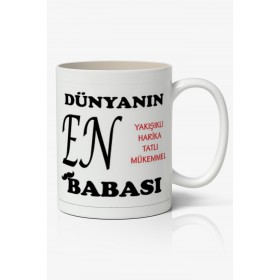 Dünyanın En Yakışıklı Harika Tatlı Mükemmel BABASI Babalar Günü Baskılı Kupa Bardak Baskılı Kahve Kupa Bardak