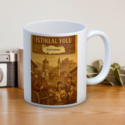 İstiklal Yolu Kastamonu Temalı Hediyelik Baskılı Kupa