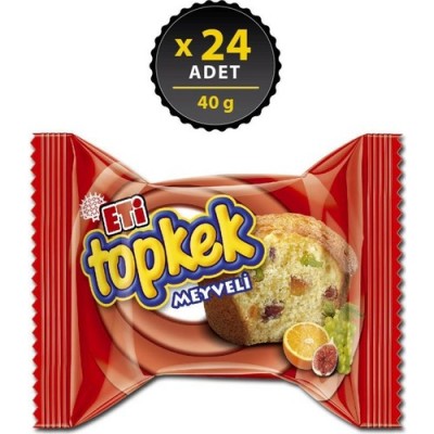 Nostaljik Bisküvi & Gofret - Eti Topkek Meyveli 40 g x 24 Adet