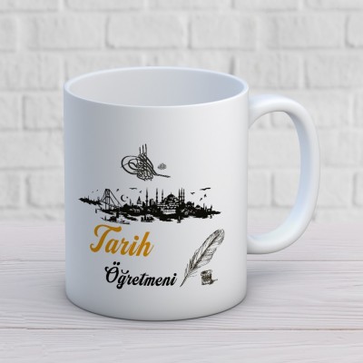 Tarih Öğretmenlerine Özel Öğretmenler Günü Hediyelik Baskılı Kupa
