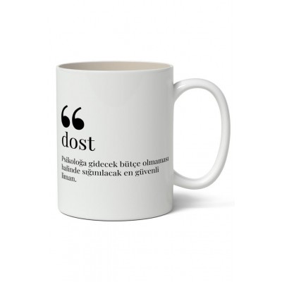 Dost Kelime Anlamı Baskılı Kupa Bardak Baskılı Kahve Kupa Bardak