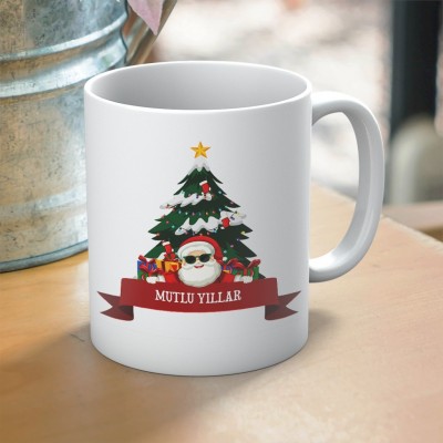 Yılbaşı Temalı Mutlu Yıllar ve Noel Baba Baskılı Hediyelik Kupa Yılbaşı Temalı Mutlu Yıllar ve Noel Baba Baskılı Hediyelik Kupa