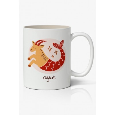 Oğlak Burcu Baskılı Kupa Bardak - Baskılı Kahve Kupa Bardak