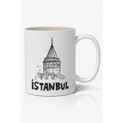 İstanbul Galata Kulesi Baskılı Kupa Bardak Baskılı Kahve Kupa Bardak-3