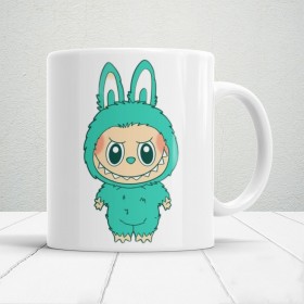 Turkuaz Labubu Baskılı Hediyelik Kupa