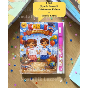 Karne Hediyesi 1 Set Ayıcık Desenli Görünmez Kalem ve Tebrik Kartı