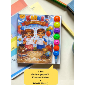 Karne Hediyesi 1 Set  Kurşun Kalem ve Tebrik Kartı