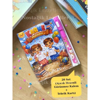 Karne Hediyesi 20 Set Ayıcık Desenli Görünmez Kalem ve Tebrik Kartı Karne Hediyesi 20 Set Ayıcık Desenli Görünmez Kalem ve Tebrik Kartı