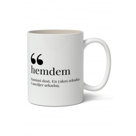 Hemdem Kelime Anlamı Baskılı Kupa Bardak Baskılı Kahve Kupa Bardak