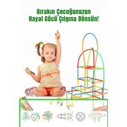 Kutulu Bambu Çubuklar (16 cm) 300 Parça (180 Parça Çubuk 120 Parça Birleştirici )
