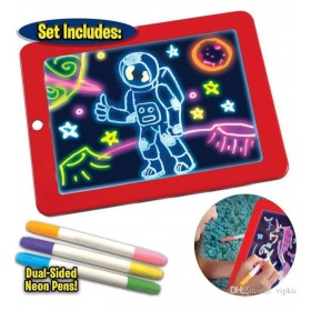 Magic Pad Yazı Çizim Tahtası Resim Şekil Tablet Tipi Işıklı Ledli