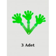 3 Adet Yeşil Renkli Işıklı El Şaklatıcı Işıklı El Figürlü 3 Adet Yeşil Renkli Işıklı El Şaklatıcı Işıklı El Figürlü