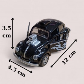 Metal Araba Çek Bırak Vw Bettle Modifiye Siyah Sesli ve Işıklı 