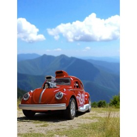 Metal Araba Çek Bırak Vw Bettle Modifiye Kırmızı Sesli ve Işıklı 